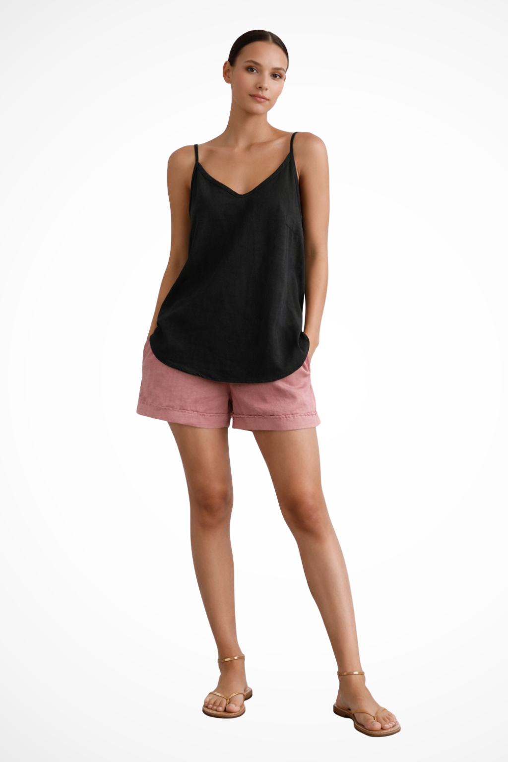 Filipa | Women’s Spaghetti Strap Linen Spring Summer Top