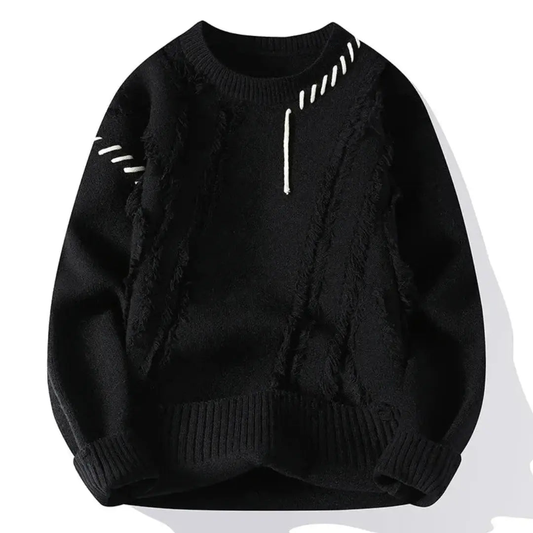 Lhuella | Men’s Loose-Fit Patchwork Sweater