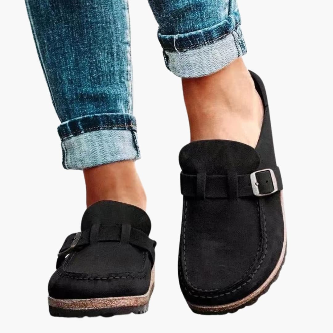 Unisex Loafers Closed Toe Sandals with Suede Upper and Cushioned Sole