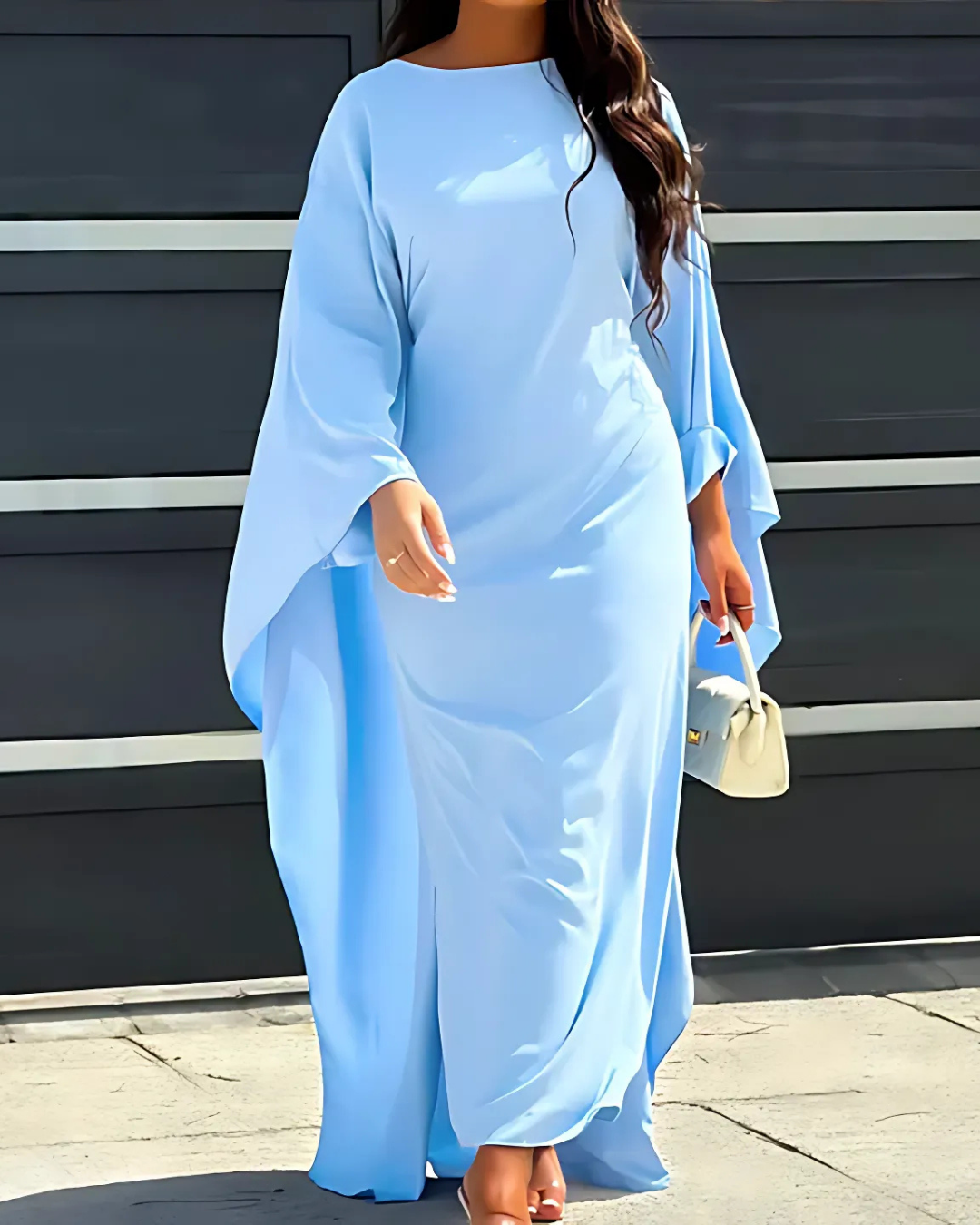 Reine | Women’s Elegant Maxi Dress with Draped Sleeves