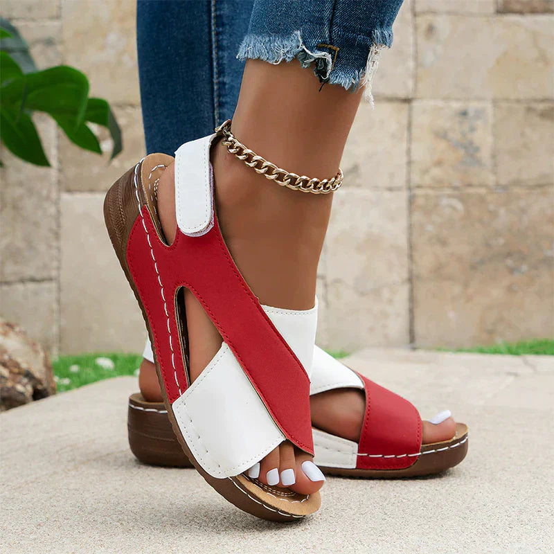 Danielle | Womens Orthopedic Cross Coloured Strap Sandals