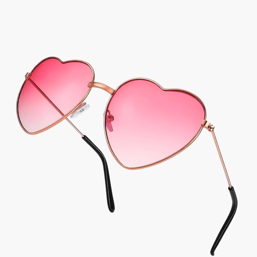 Women's Heart-Shaped Sunglasses with AC Lenses and Metal Frame