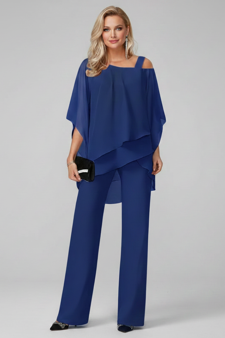 Olivia | Women’s Off-Shoulder Flowing Wide-Leg Jumpsuit Set