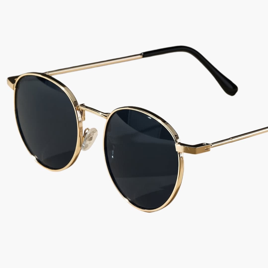 Women's Sunglasses with Round Frame and Adjustable Nose Pads