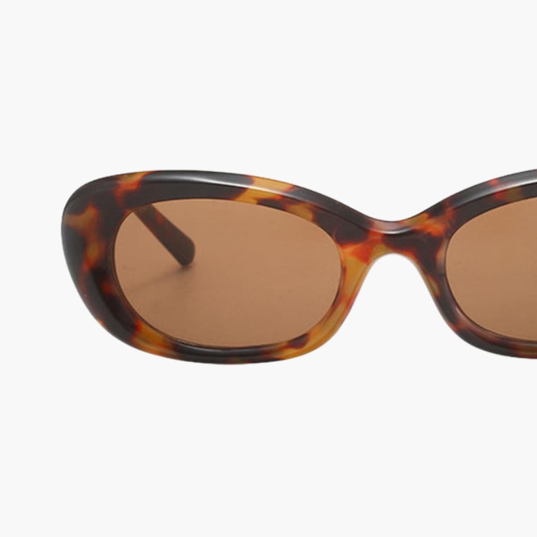Women's Sunglasses with Rounded Square Frame and Patterned Surface