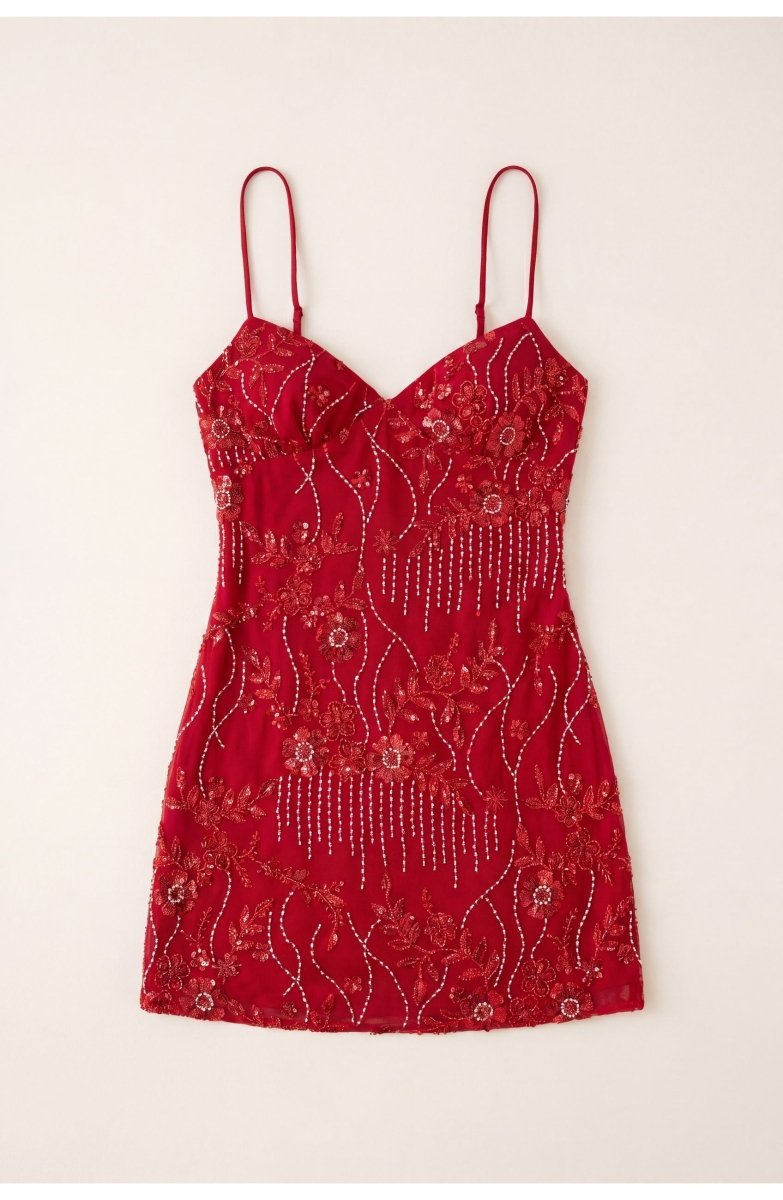 Esme | Fitted Party Mini Dress with Embroidery