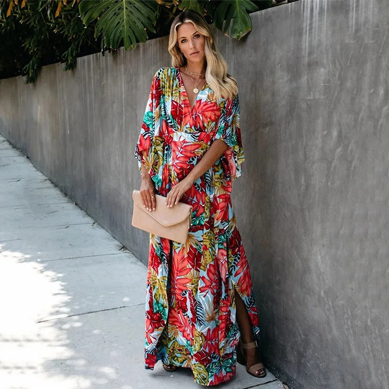 Sheila | Women’s Boho Floral Wrap Maxi Dress