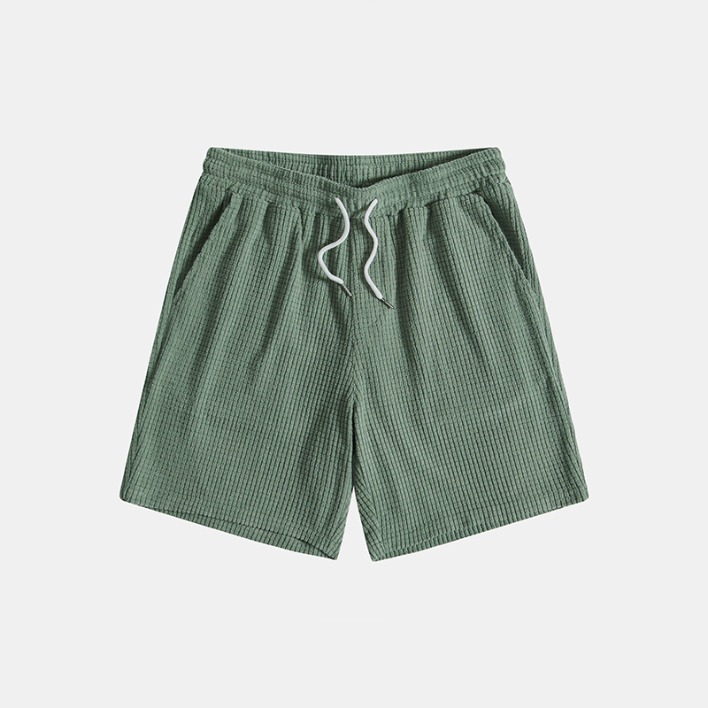 Anton | Beige Green Men's Two Piece Casual Shirt Shorts Set
