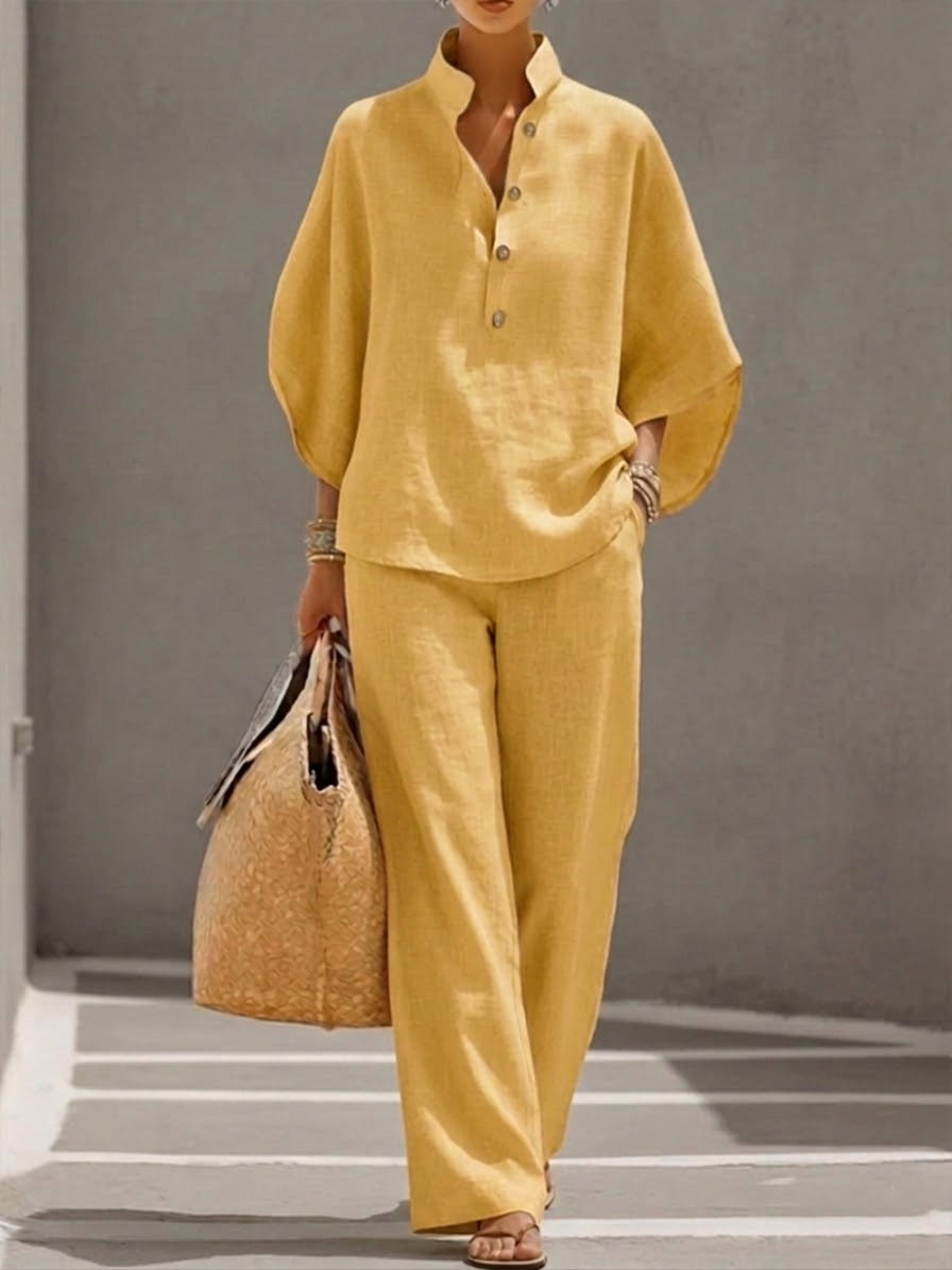 Monica | Women's 2 Piece Set Batwing Top Wide Leg Pants