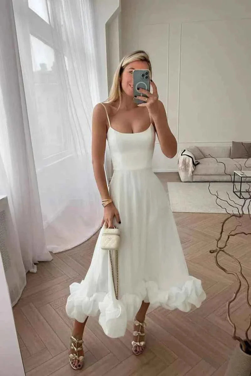 Evie | Stylish Pleated Spaghetti Midi Dress for Women