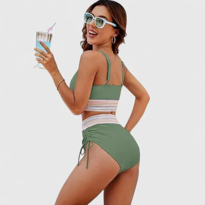 Darla | High-Waisted Bikini Two-Piece Swimsuit Set