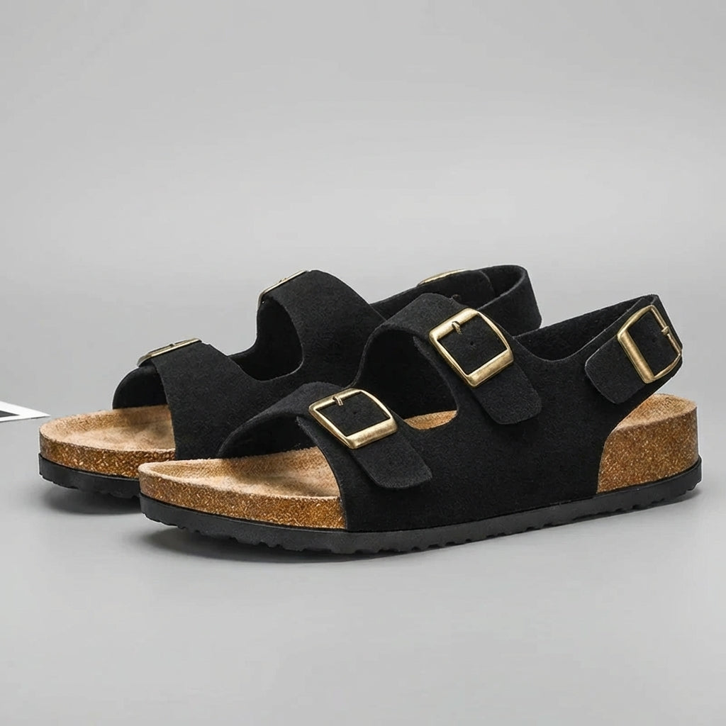 Ethan | Men’s Orthopedic Cork Sole Buckle Slingback Sandals