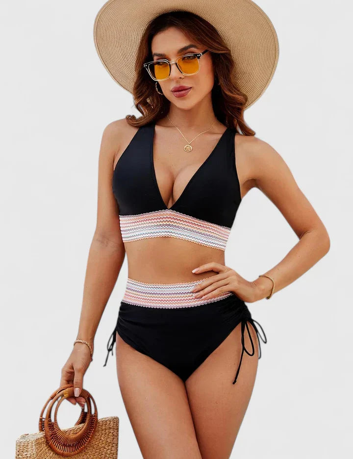Darla | High-Waisted Bikini Two-Piece Swimsuit Set