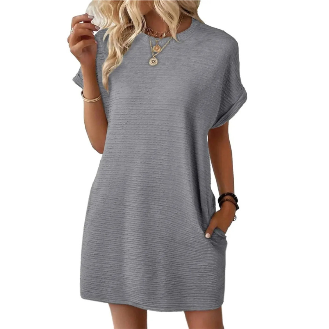 Anita | Women's Short Sleeve T-Shirt Mini Dress with Pockets