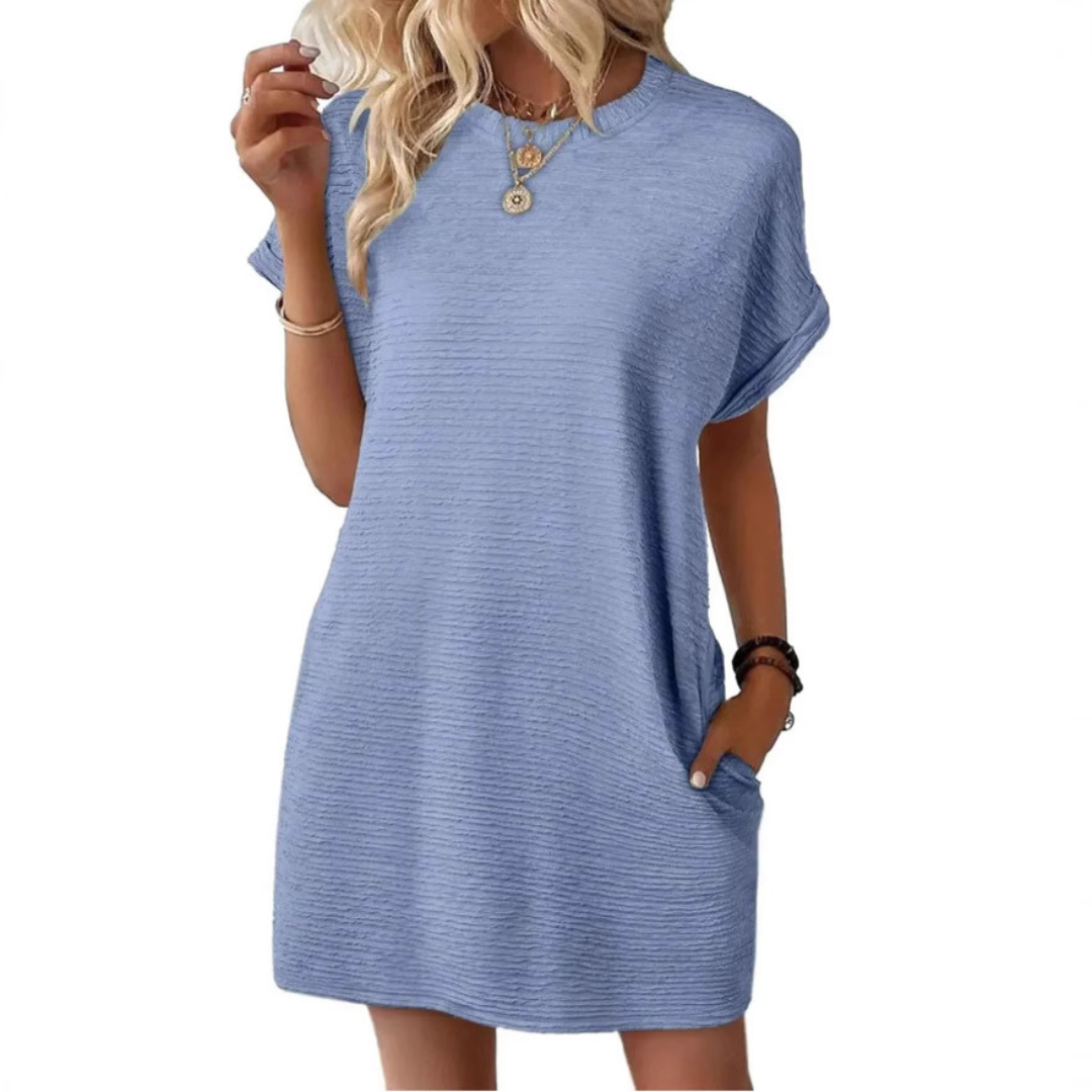Anita | Women's Short Sleeve T-Shirt Mini Dress with Pockets
