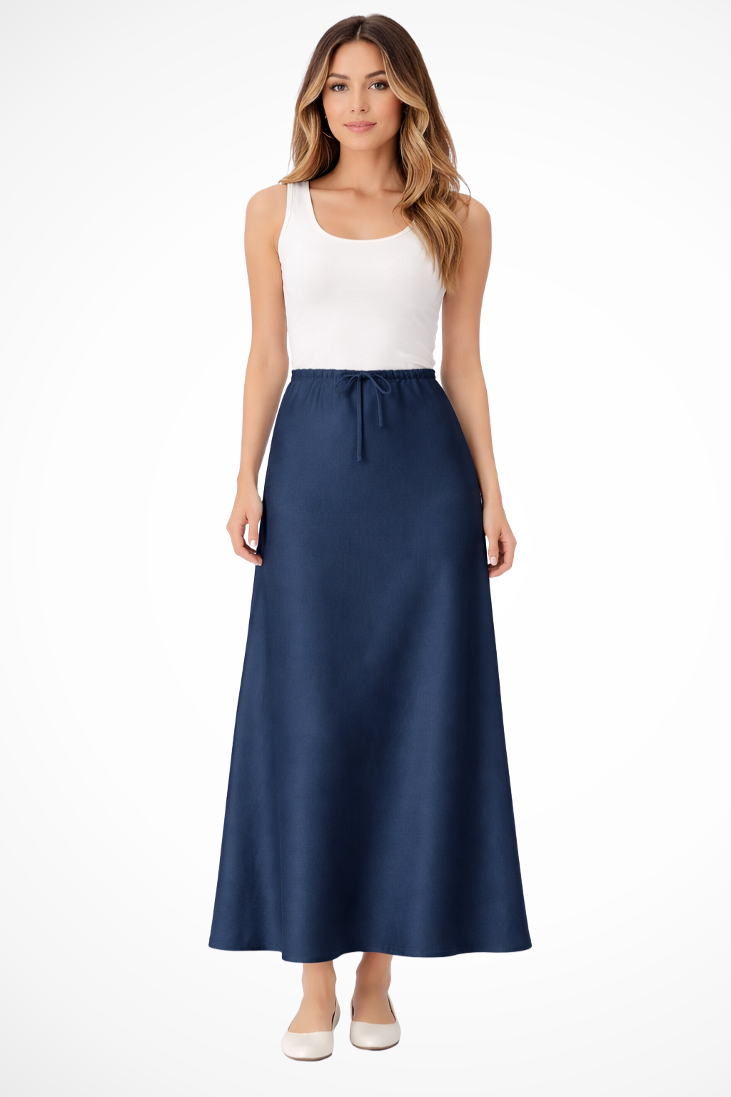 Tessa | Women High Waist Straight Satin Maxi Skirt