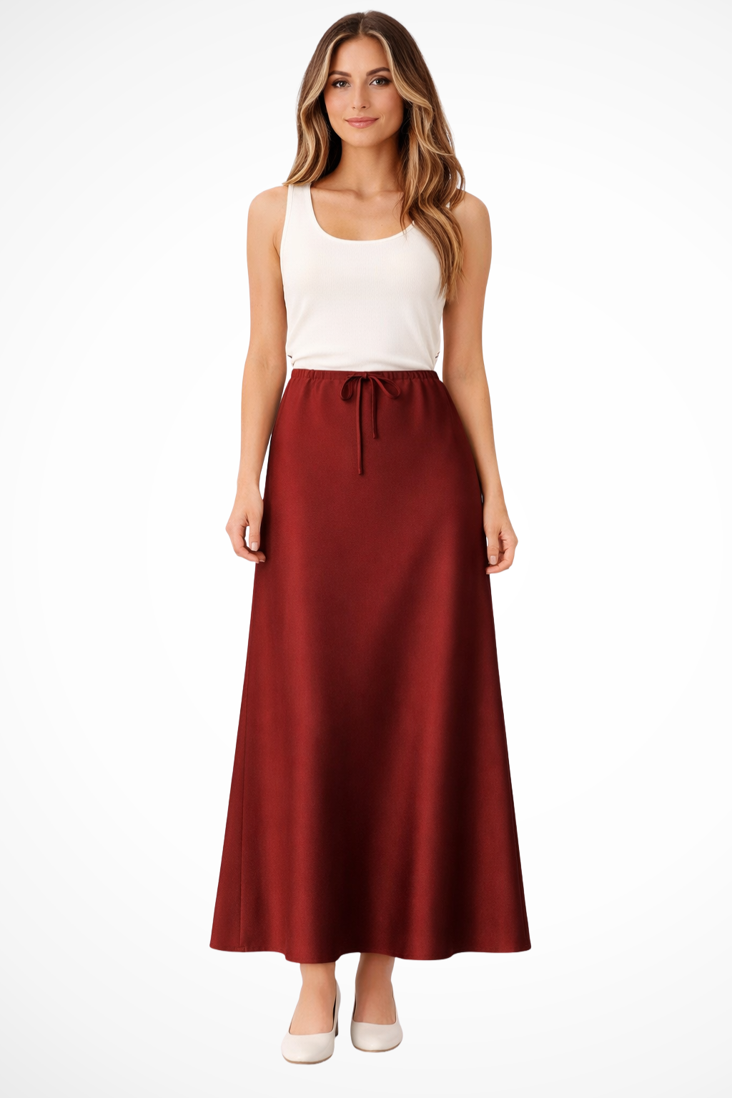 Tessa | Women High Waist Straight Satin Maxi Skirt