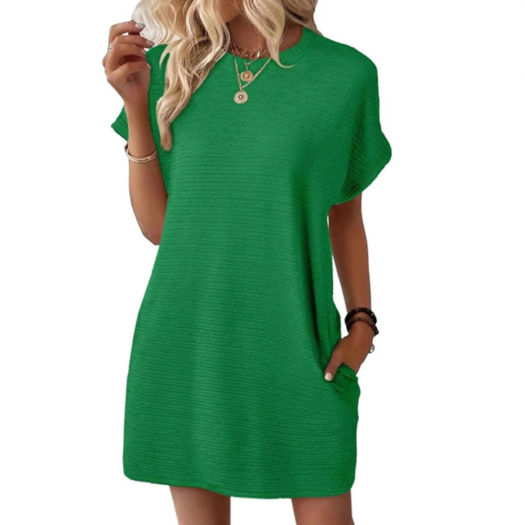 Anita | Women's Short Sleeve T-Shirt Mini Dress with Pockets
