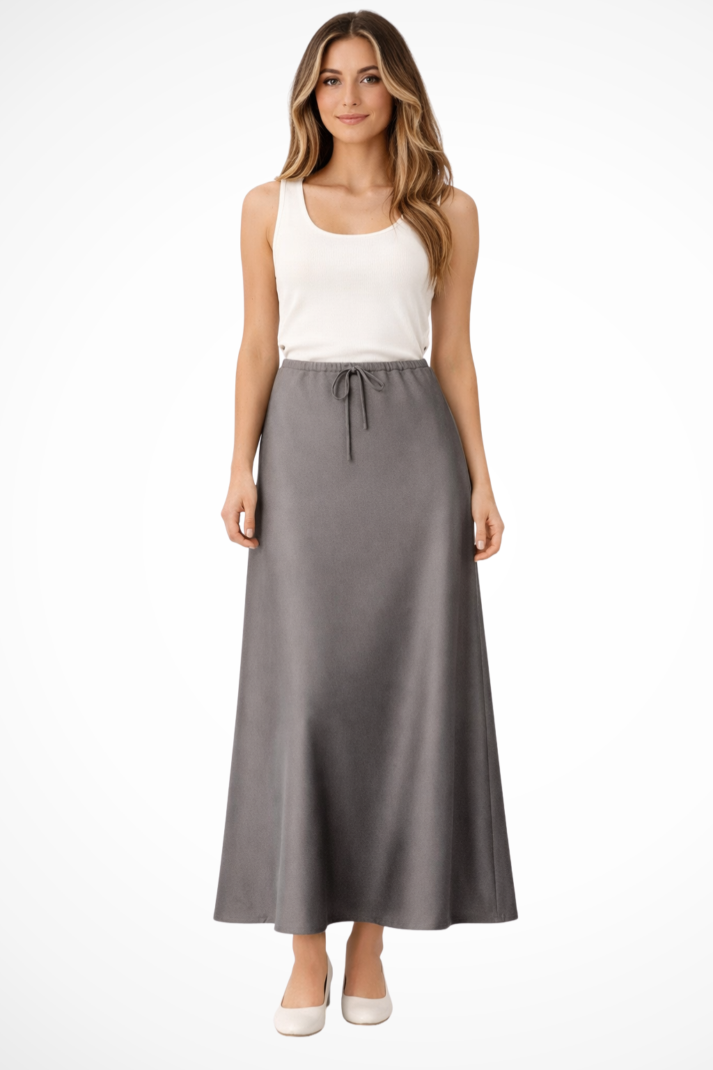 Tessa | Women High Waist Straight Satin Maxi Skirt