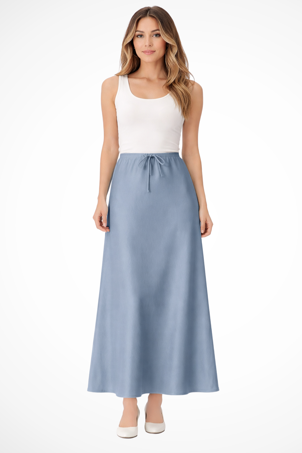 Tessa | Women High Waist Straight Satin Maxi Skirt
