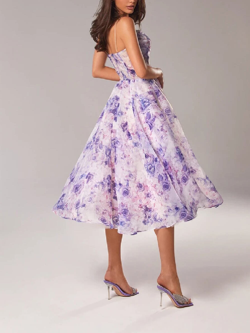 Paige | Women's Floral Spaghetti Strap A-Line Midi Dress