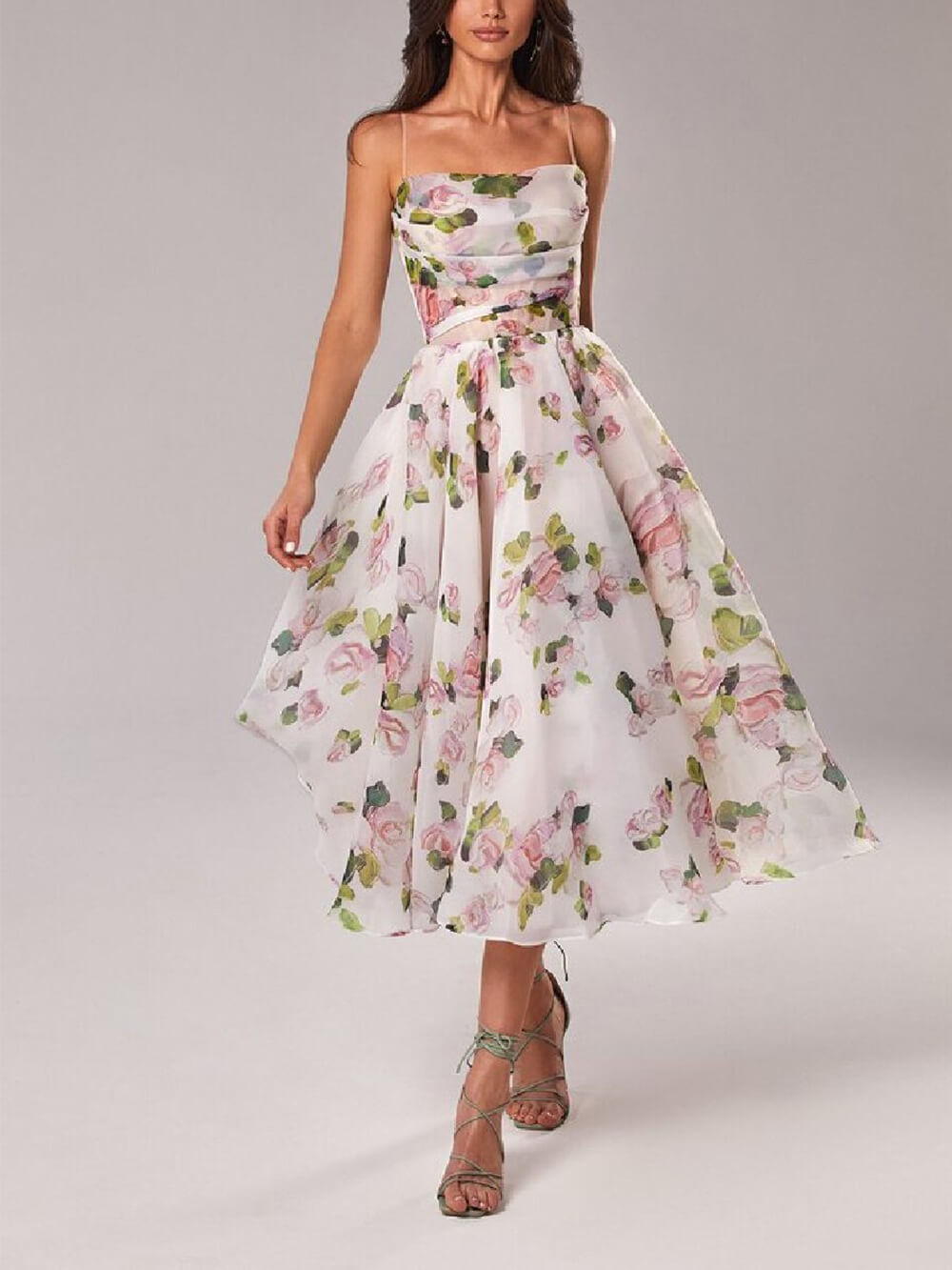 Paige | Women's Floral Spaghetti Strap A-Line Midi Dress