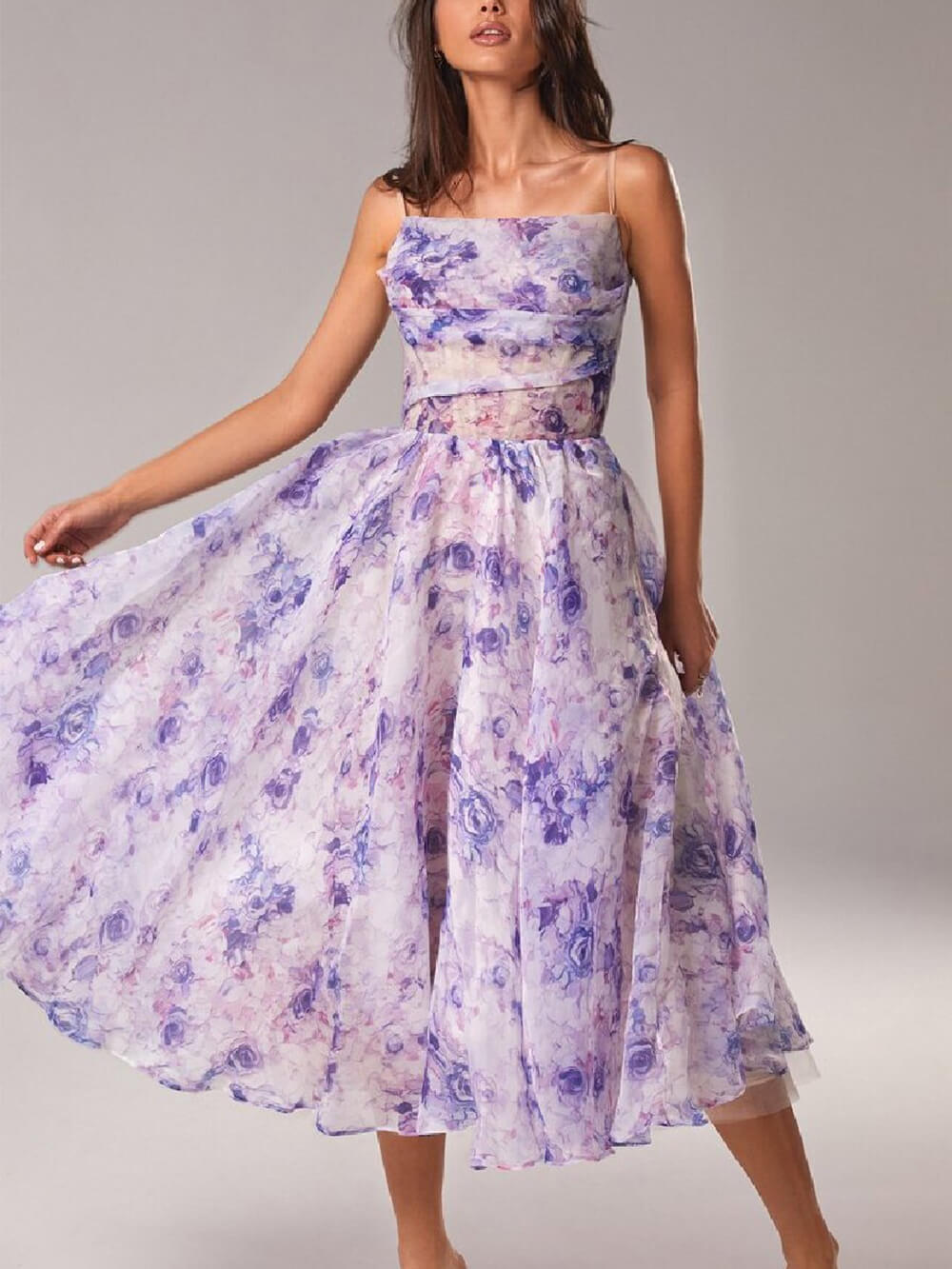 Paige | Women's Floral Spaghetti Strap A-Line Midi Dress