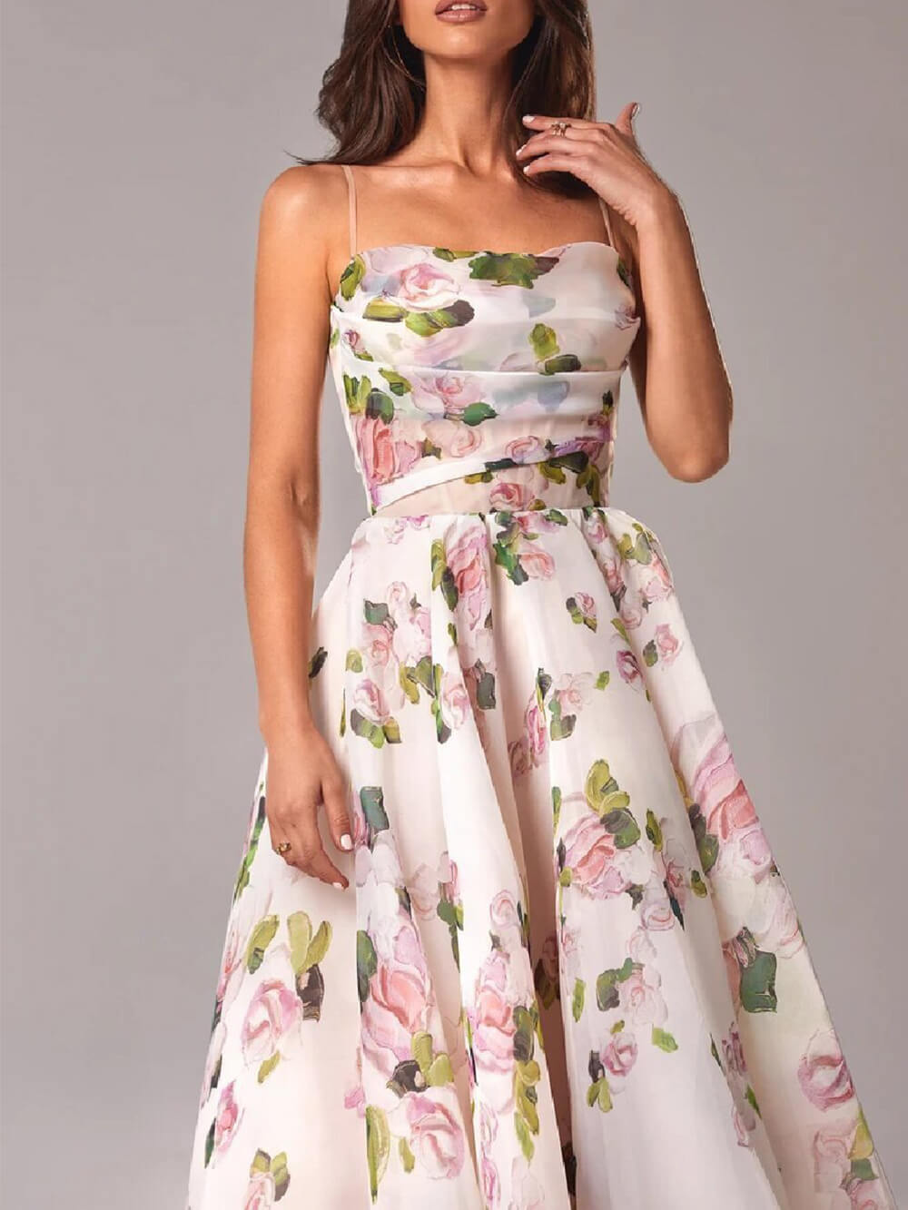 Paige | Women's Floral Spaghetti Strap A-Line Midi Dress