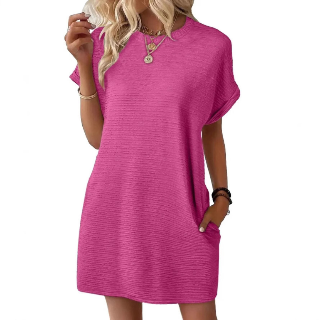 Anita | Women's Short Sleeve T-Shirt Mini Dress with Pockets