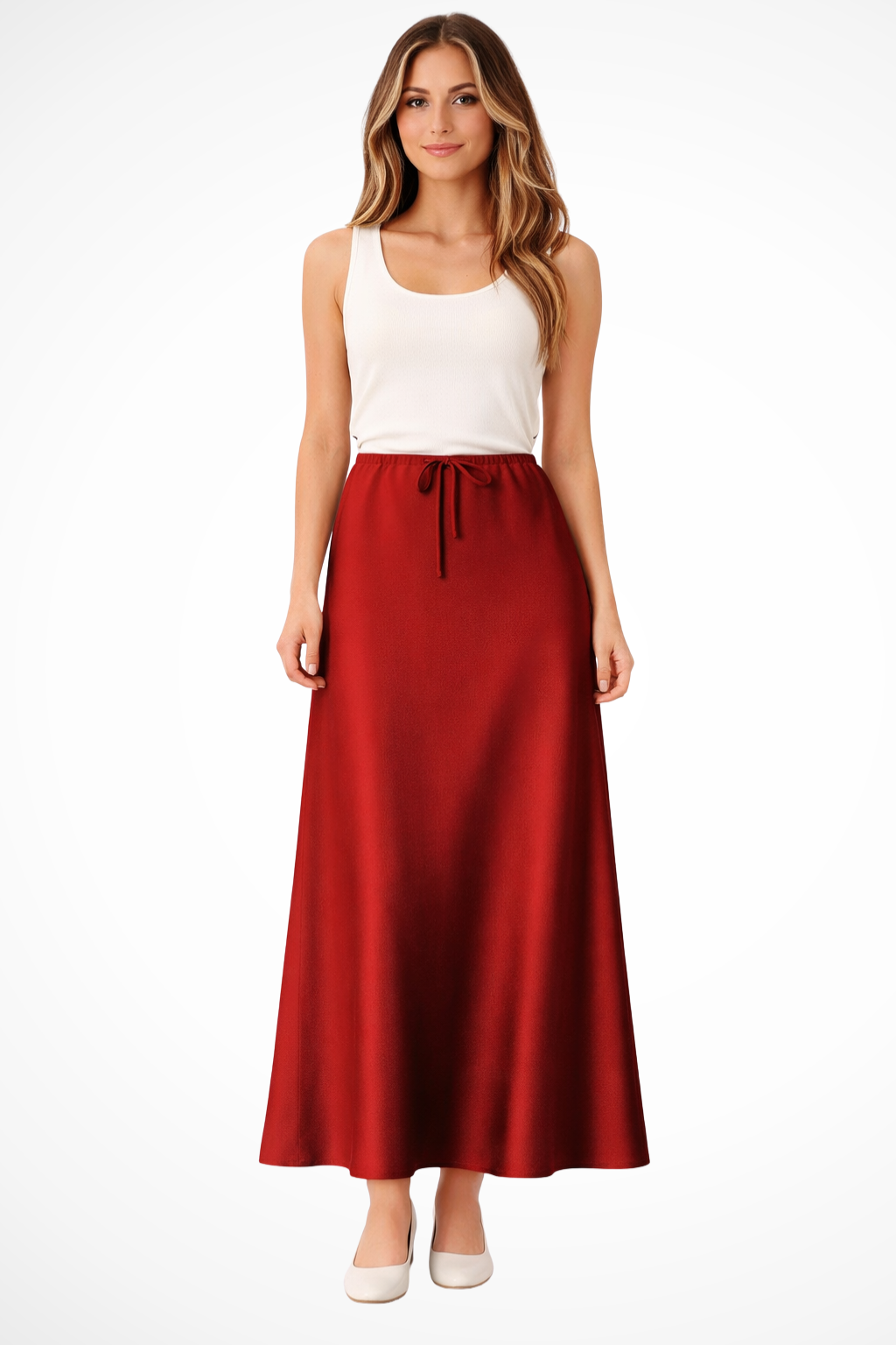 Tessa | Women High Waist Straight Satin Maxi Skirt