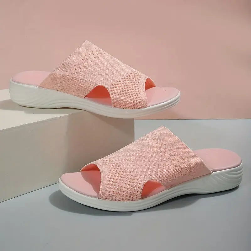 Rowan | Blue Pink Womens Orthopedic Slip On Slide Sandals