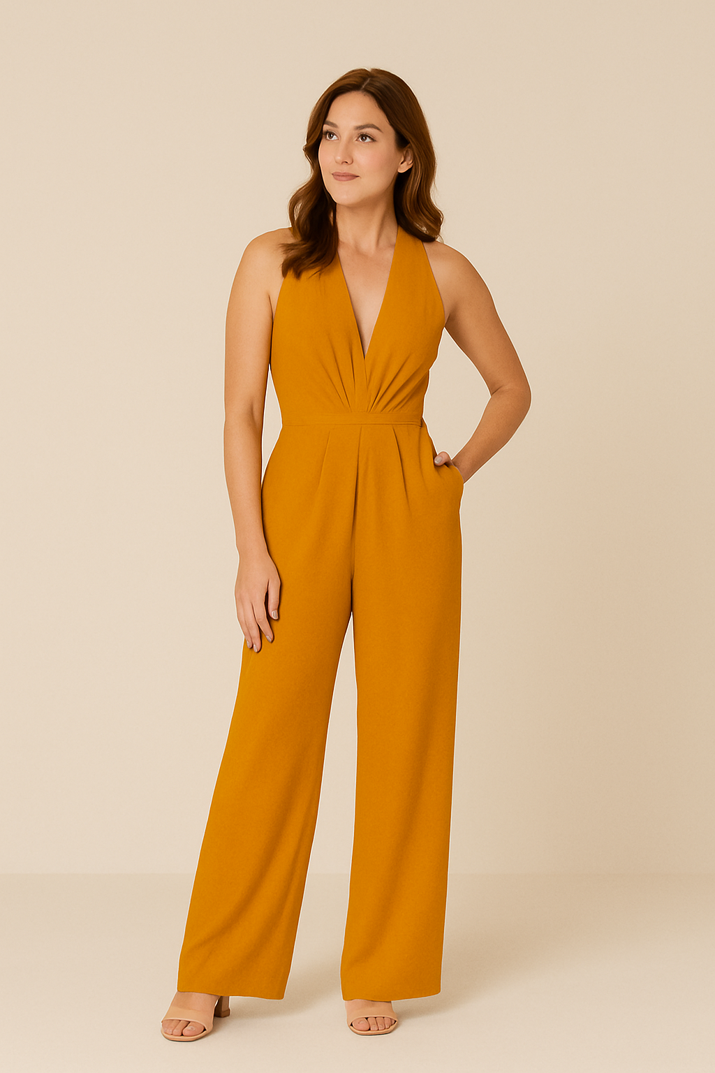 Gravelle | Women’s Sleeveless Jumpsuit – Deep V‑Neck & Wide‑Leg Elegant Fit