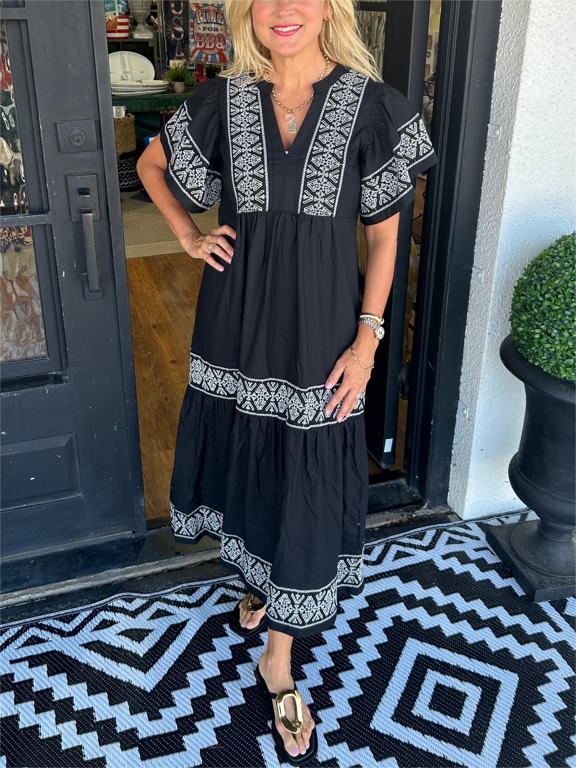 Hannah | Women’s Summer Breathable V Neck Midi Dress