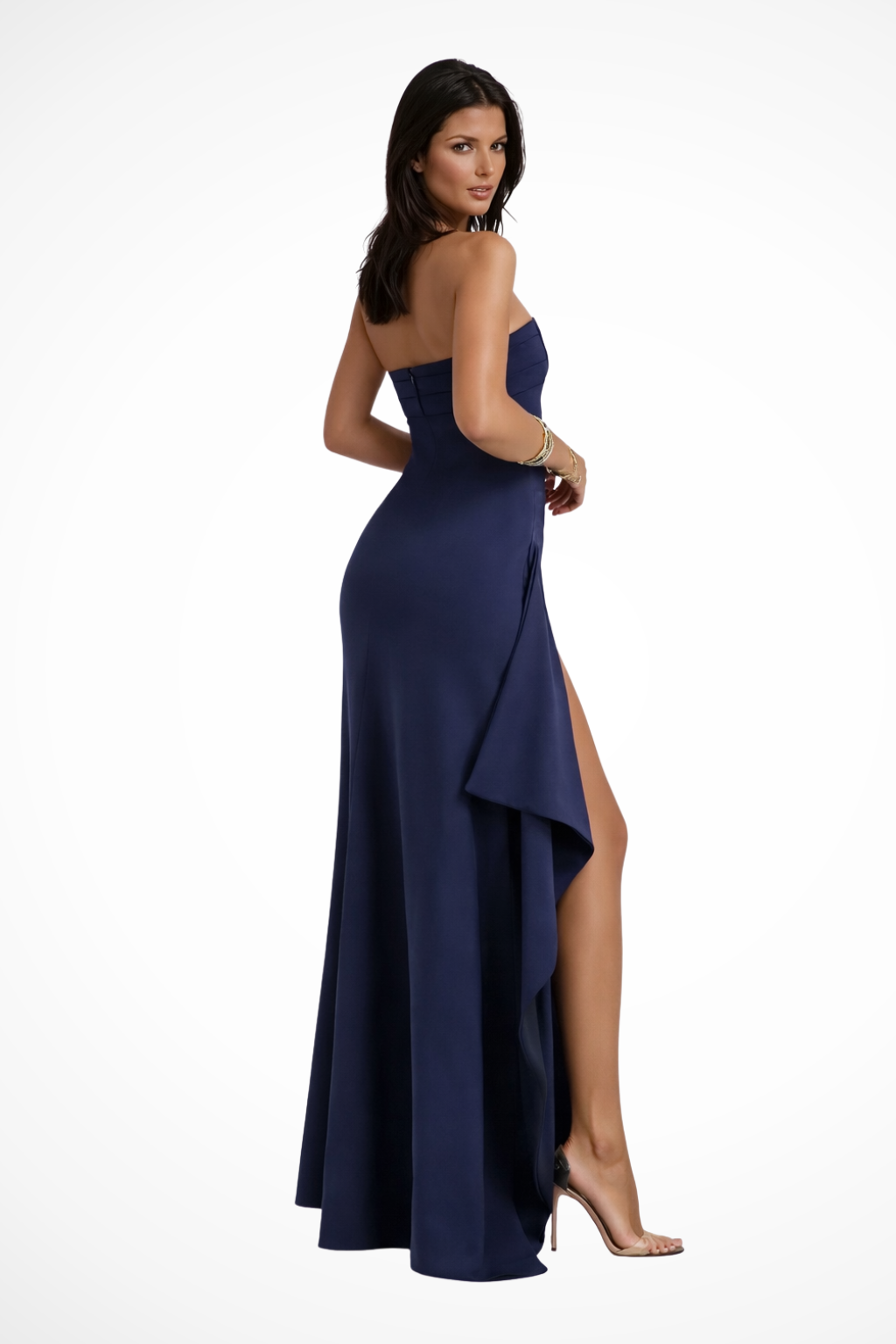 Teresa | Women’s Wedding Guest Strapless Maxi Dress with Side Slit