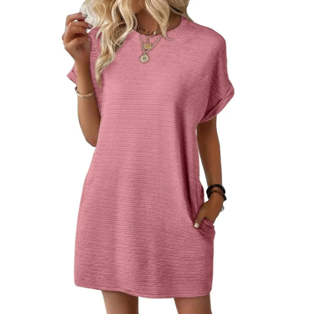 Anita | Women's Short Sleeve T-Shirt Mini Dress with Pockets