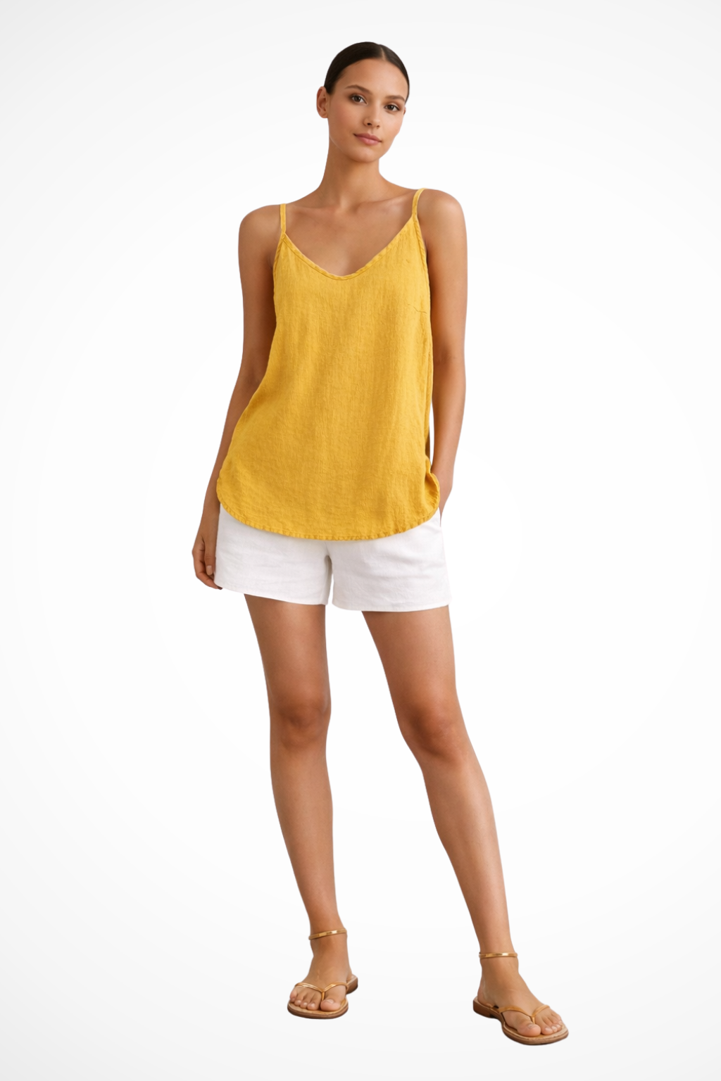 Filipa | Women’s Spaghetti Strap Linen Spring Summer Top