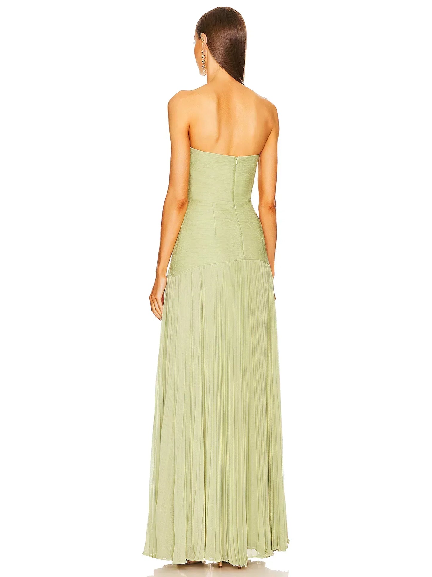 Lilia | Women's Strapless Pleated Maxi Wedding Guest Dress