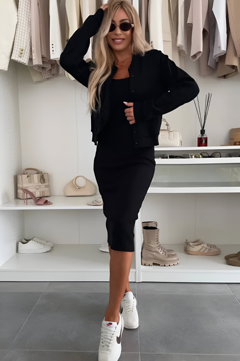 Jasmine | Women's Midi Dress and Cardigan Set Two-Piece Outfit