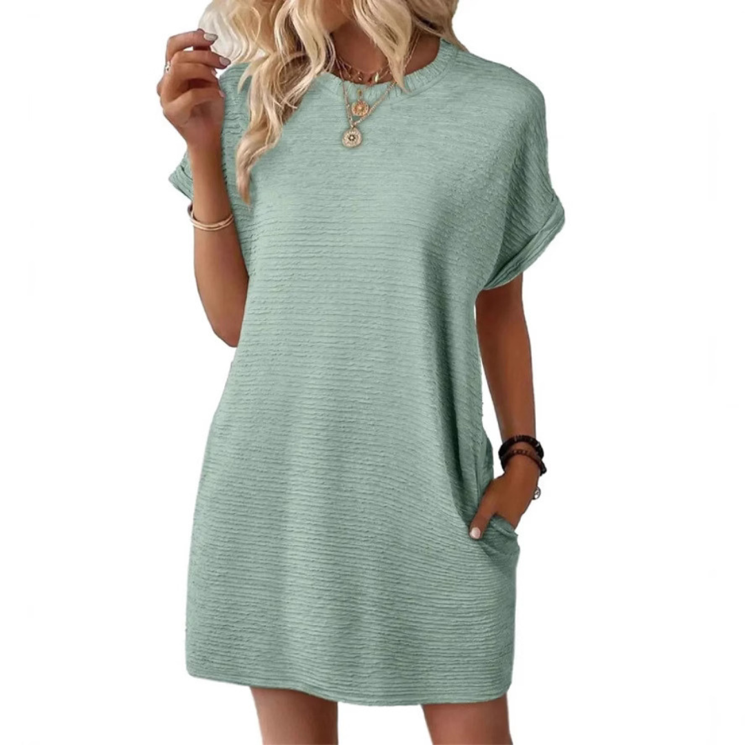 Anita | Women's Short Sleeve T-Shirt Mini Dress with Pockets