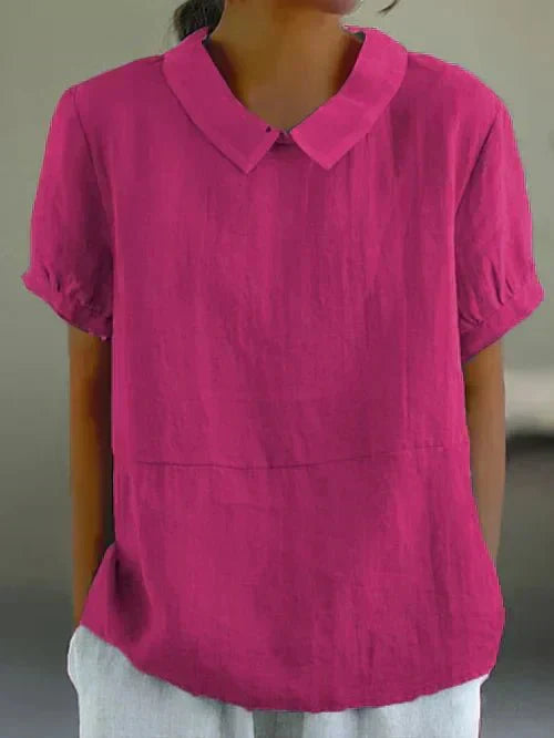 Leanne | Women’s Linen Breathable Summer Peter Pan Collar Blouse