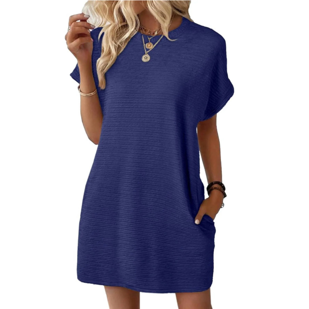 Anita | Women's Short Sleeve T-Shirt Mini Dress with Pockets