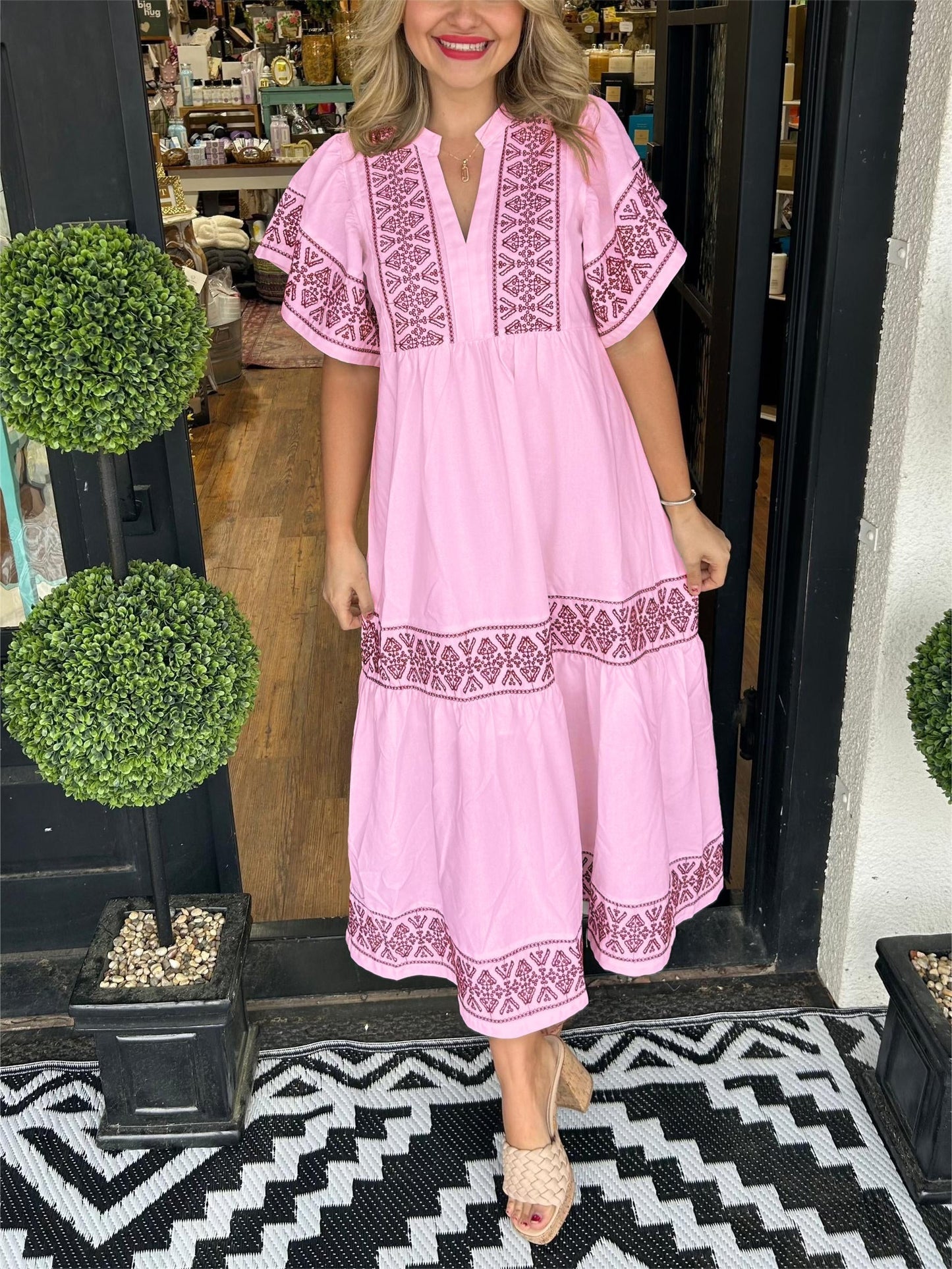 Hannah | Women’s Summer Breathable V Neck Midi Dress