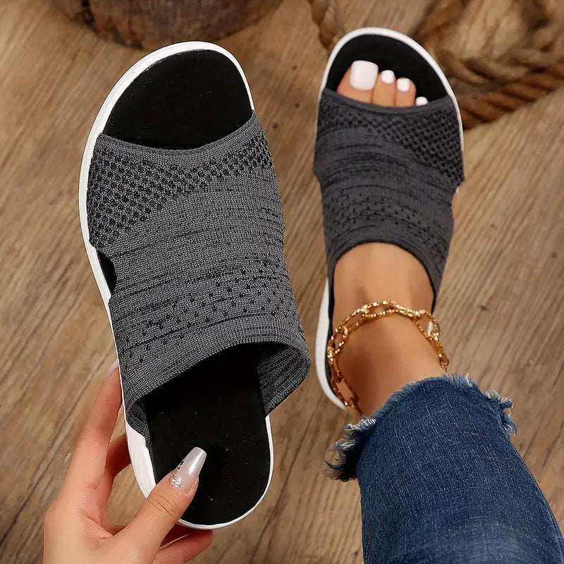 Rowan | Blue Pink Womens Orthopedic Slip On Slide Sandals