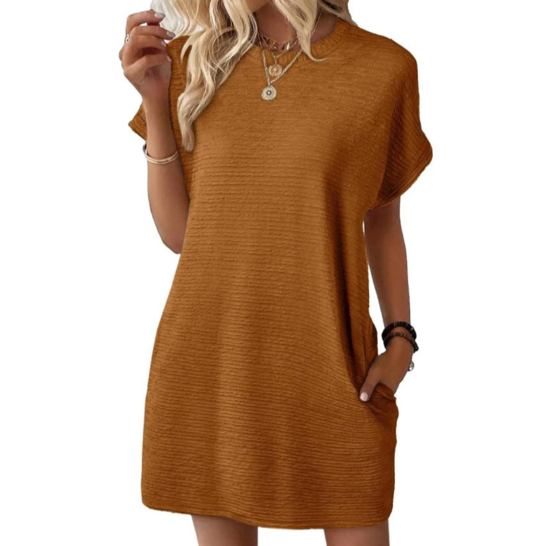 Anita | Women's Short Sleeve T-Shirt Mini Dress with Pockets