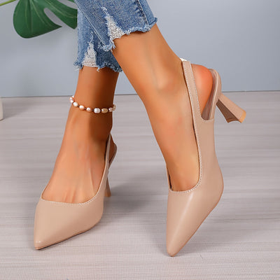 Nicola - Pointed Toe Slingback Stiletto Heels