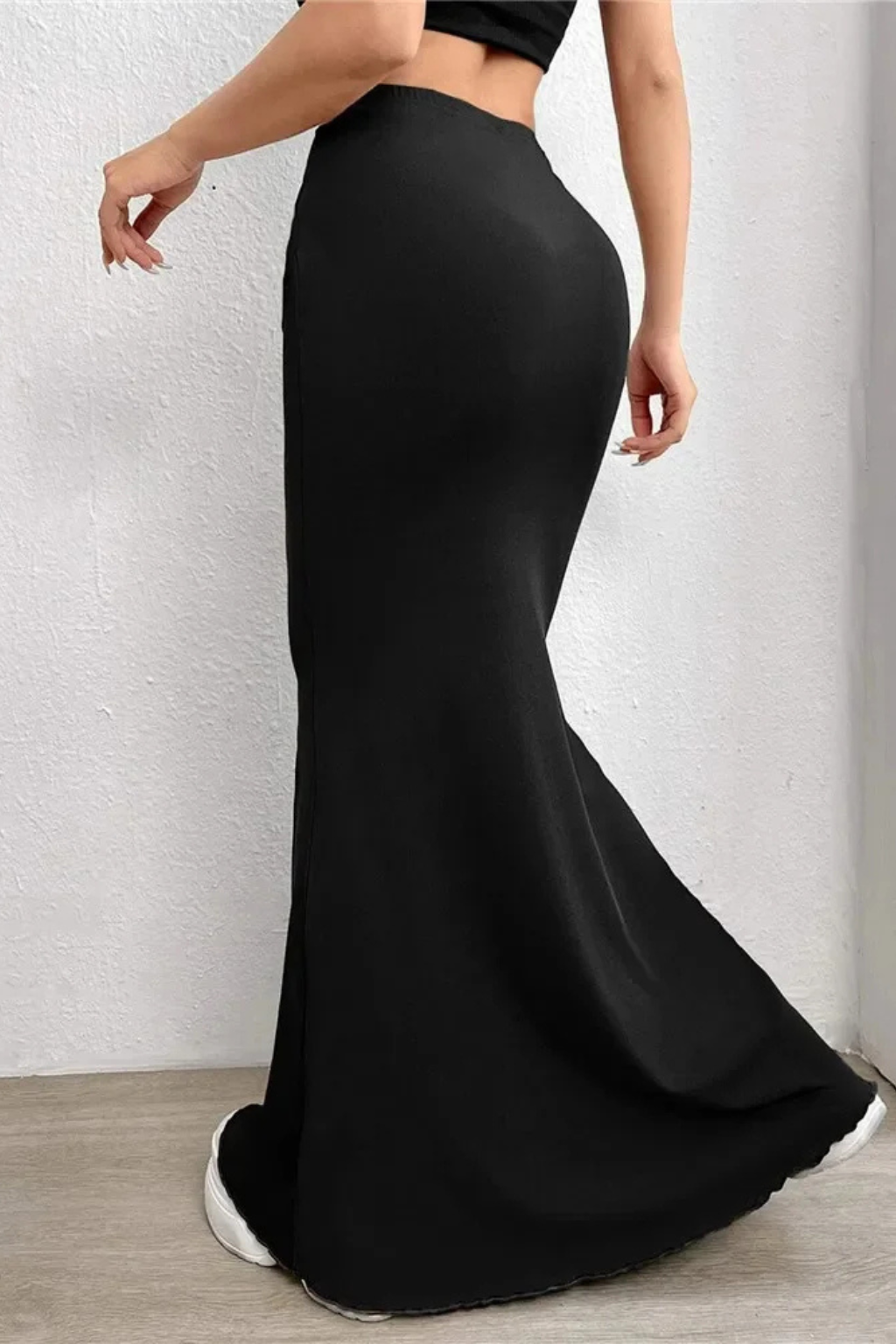 Demi | Women High Waist Ruched Fitted Mermaid Maxi Skirt