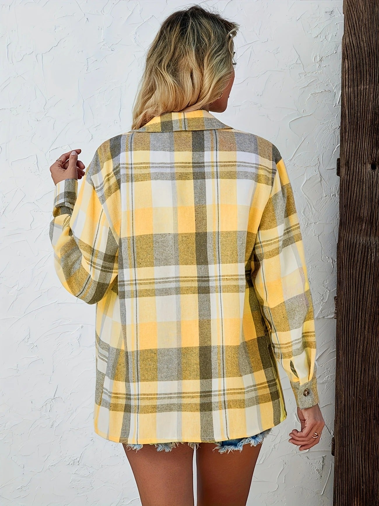 Aria | Women's Oversized Plaid Flannel Button-Down Summer Shirt