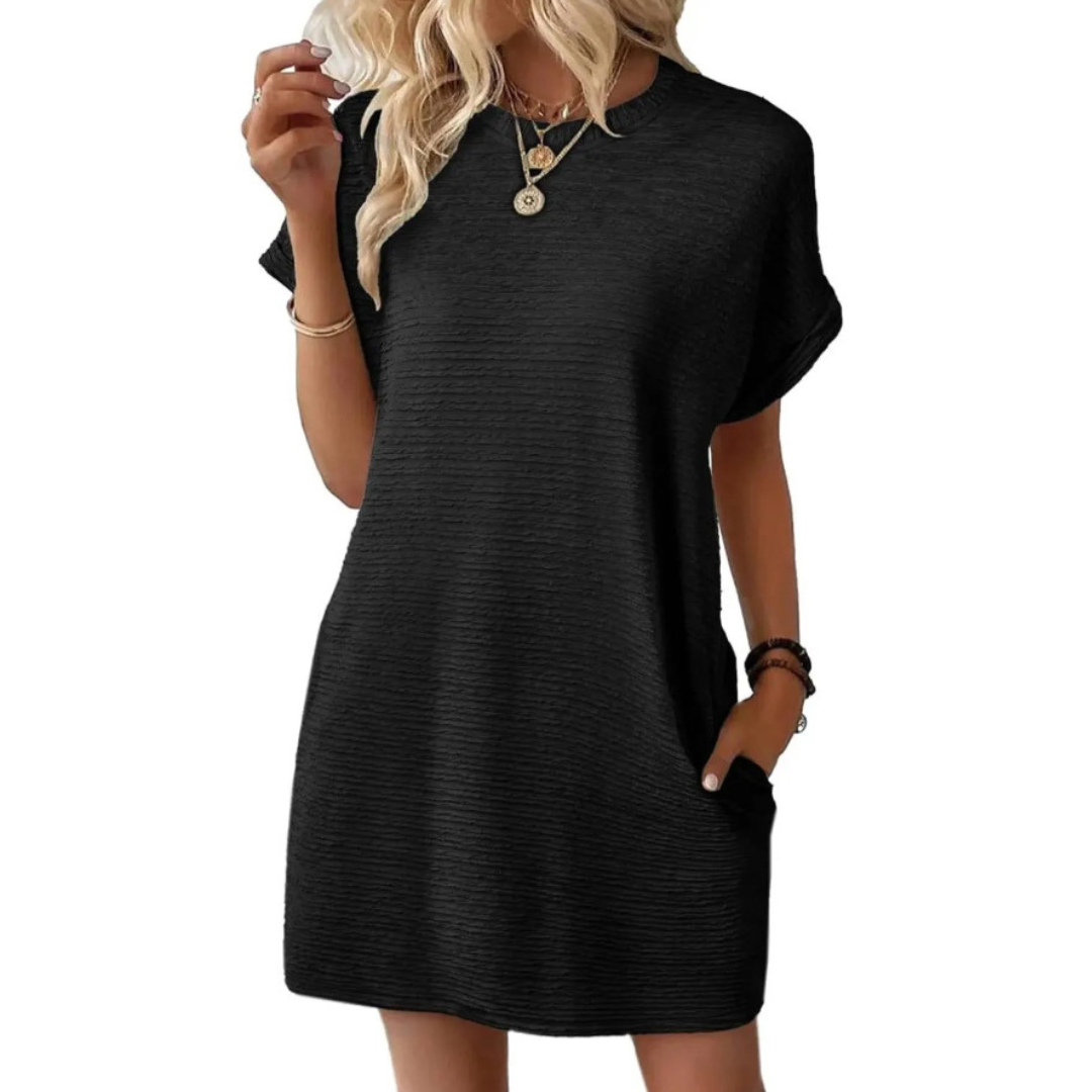 Anita | Women's Short Sleeve T-Shirt Mini Dress with Pockets