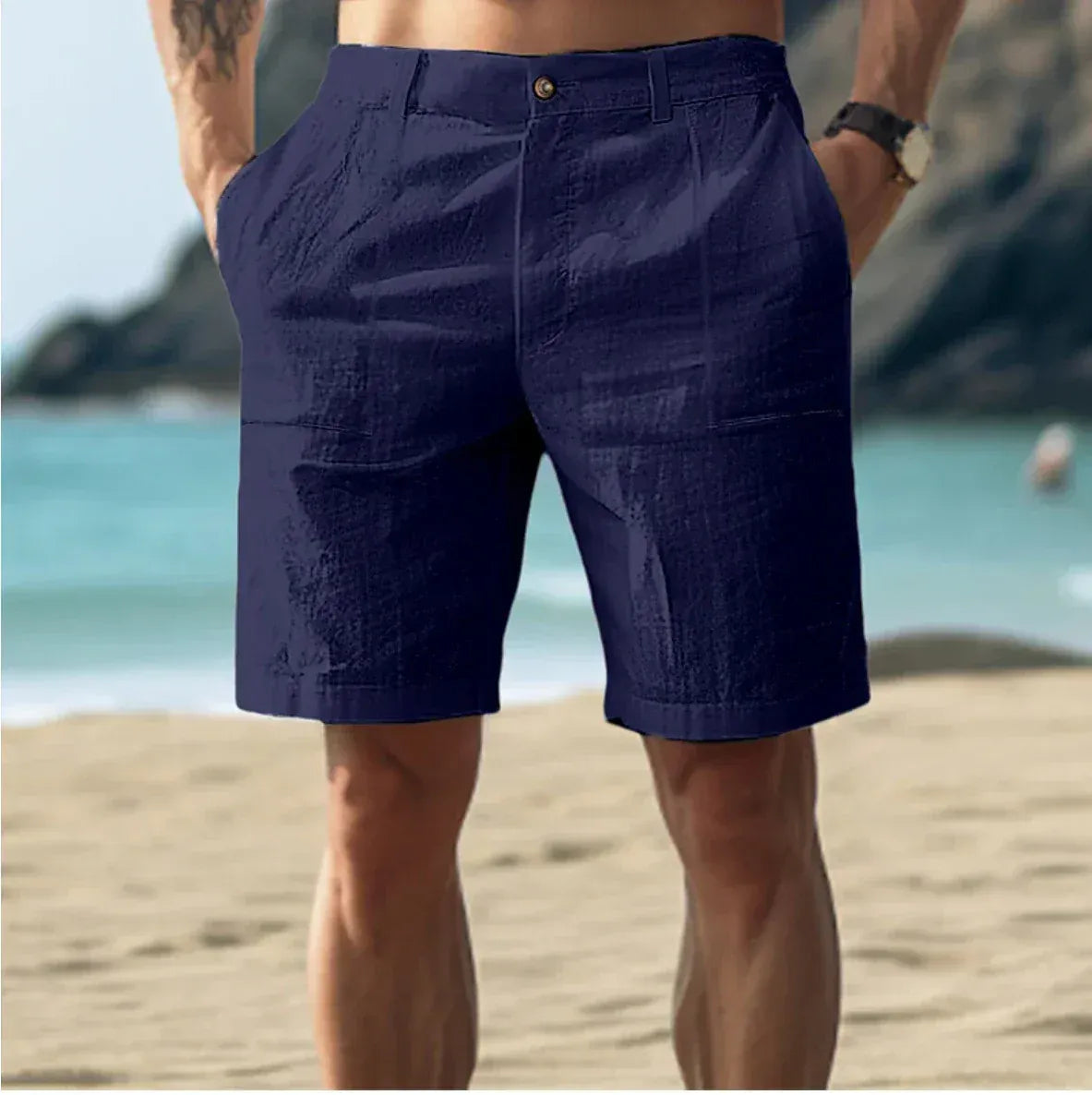 Louis | Men's Montarello Relaxed Linen Look Shorts