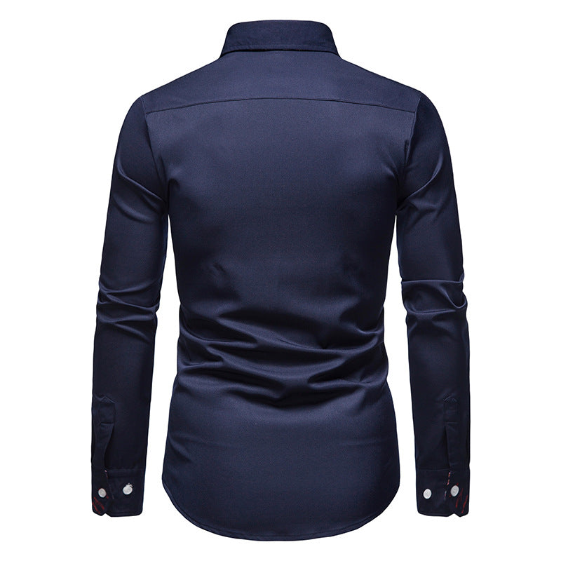 Philipp | Men’s White Formal Shirt with Paisley Contrast Collar and Cuffs